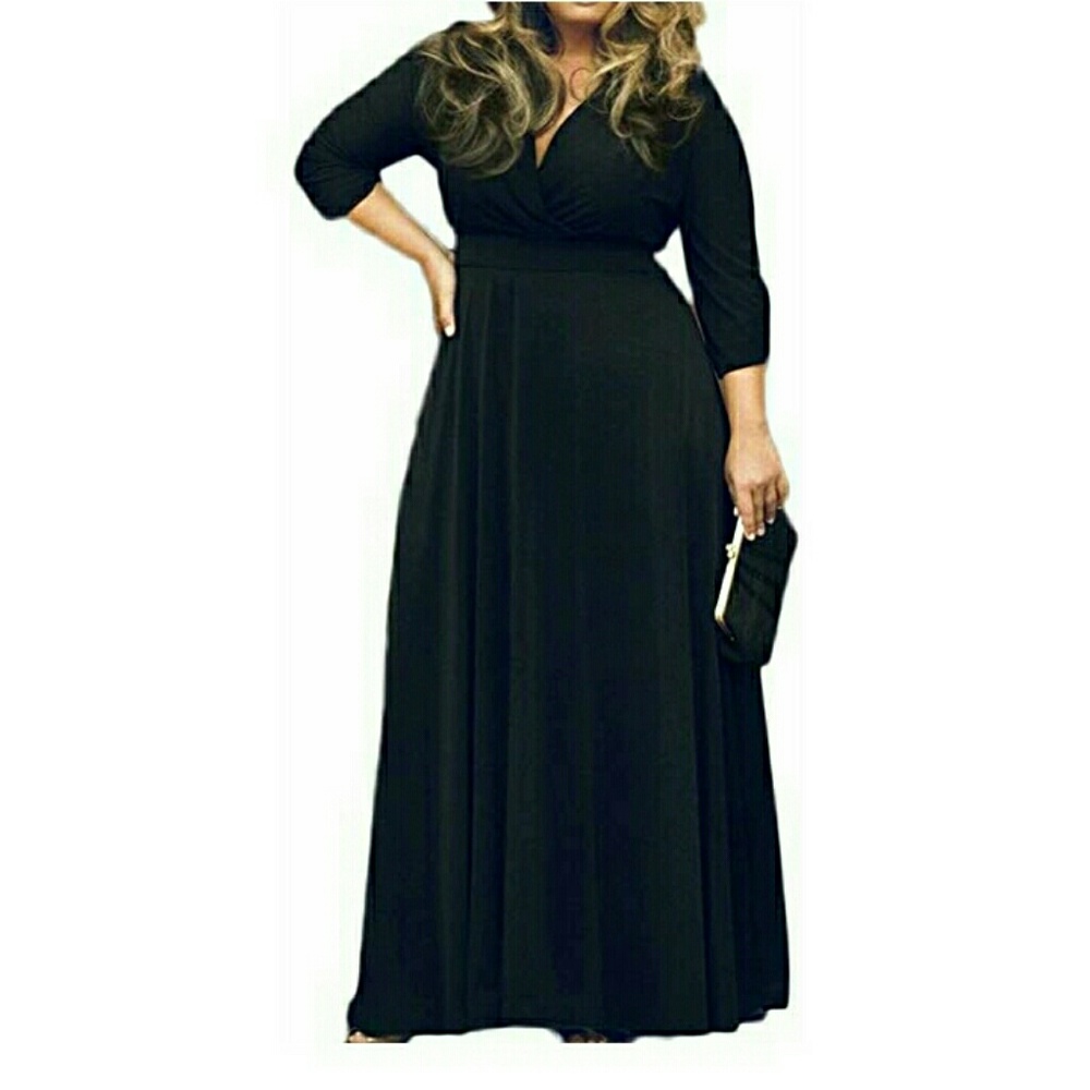 Plus size floor length evening dress